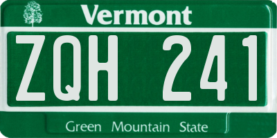 VT license plate ZQH241
