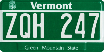 VT license plate ZQH247