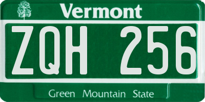 VT license plate ZQH256