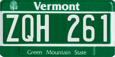 VT license plate ZQH261