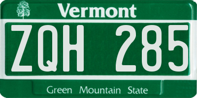 VT license plate ZQH285