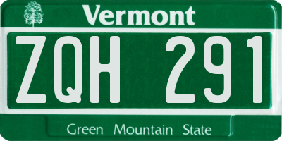 VT license plate ZQH291