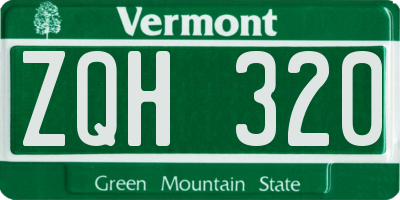 VT license plate ZQH320