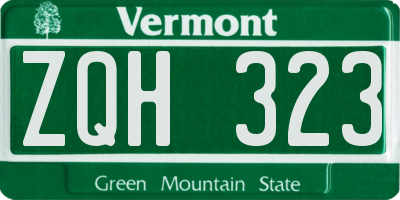 VT license plate ZQH323