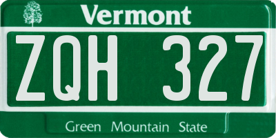 VT license plate ZQH327