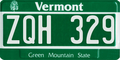 VT license plate ZQH329