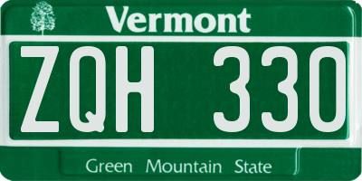 VT license plate ZQH330