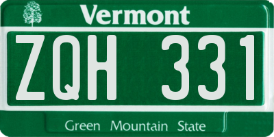 VT license plate ZQH331
