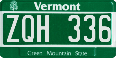 VT license plate ZQH336