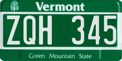VT license plate ZQH345
