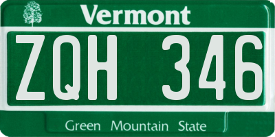 VT license plate ZQH346