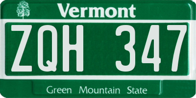 VT license plate ZQH347