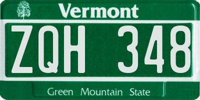 VT license plate ZQH348