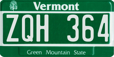 VT license plate ZQH364