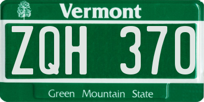 VT license plate ZQH370