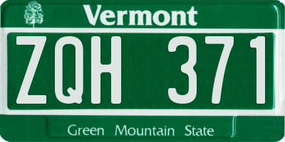 VT license plate ZQH371