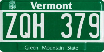 VT license plate ZQH379