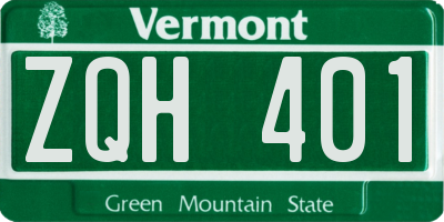 VT license plate ZQH401