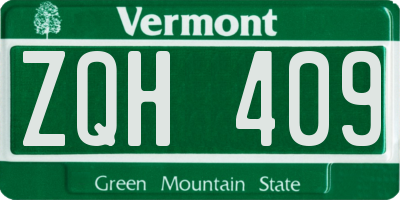 VT license plate ZQH409