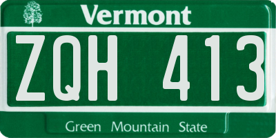 VT license plate ZQH413