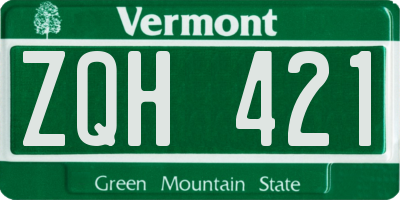 VT license plate ZQH421