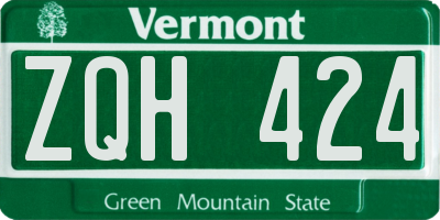 VT license plate ZQH424