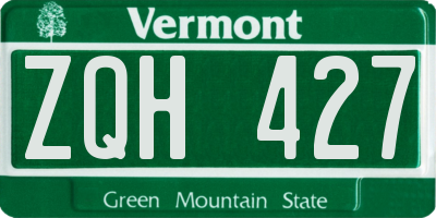 VT license plate ZQH427