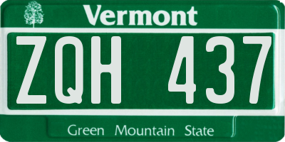 VT license plate ZQH437