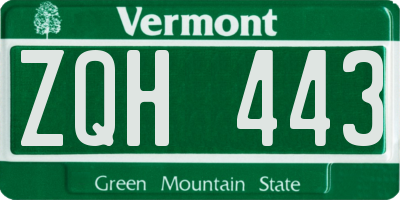 VT license plate ZQH443