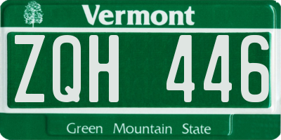 VT license plate ZQH446