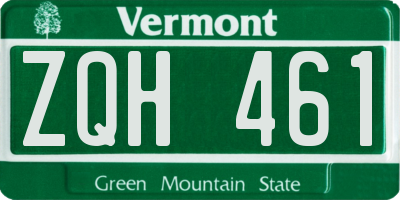 VT license plate ZQH461
