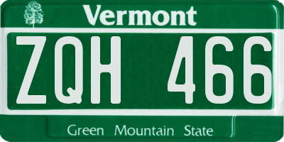 VT license plate ZQH466