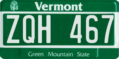 VT license plate ZQH467