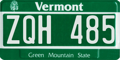 VT license plate ZQH485