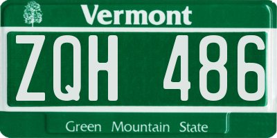 VT license plate ZQH486