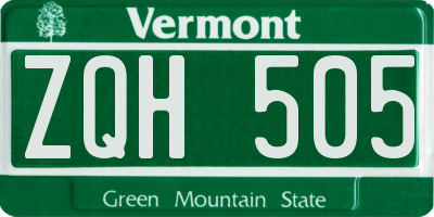 VT license plate ZQH505