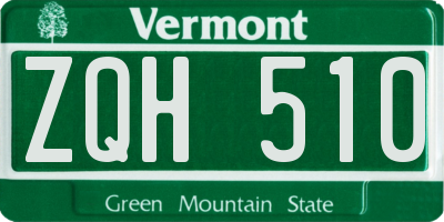 VT license plate ZQH510