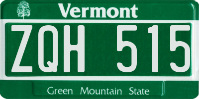 VT license plate ZQH515