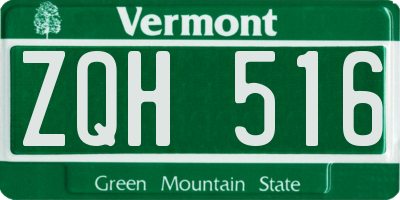 VT license plate ZQH516