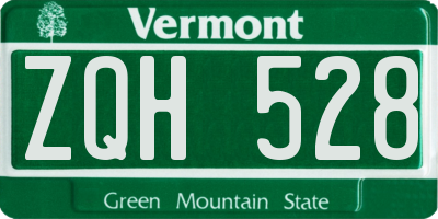 VT license plate ZQH528
