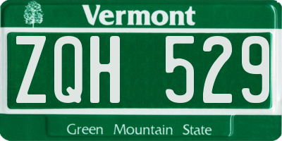 VT license plate ZQH529