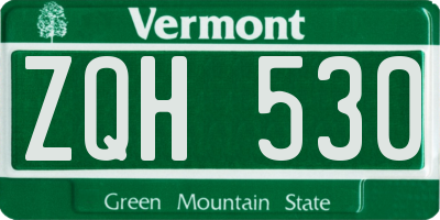 VT license plate ZQH530