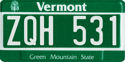 VT license plate ZQH531