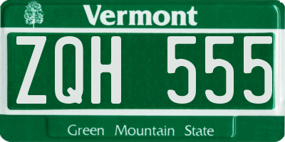 VT license plate ZQH555