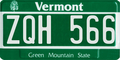 VT license plate ZQH566