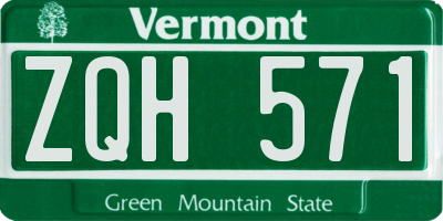 VT license plate ZQH571