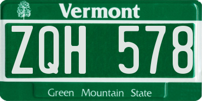 VT license plate ZQH578
