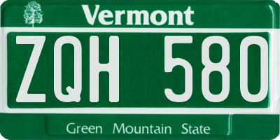VT license plate ZQH580