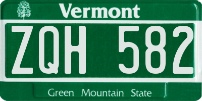 VT license plate ZQH582