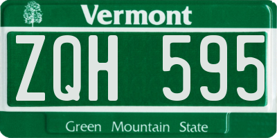 VT license plate ZQH595